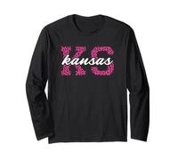 Vintage Kansas Game Day Imprimé léopard Manche Longue