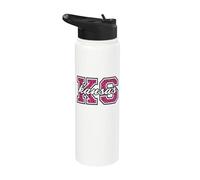 Vintage Kansas Game Day Imprimé léopard Stainless Steel Insulated Water Bottle