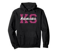 Vintage Kansas Game Day Imprimé léopard Sweat à Capuche