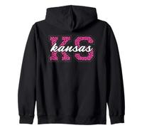 Vintage Kansas Game Day Imprimé léopard Sweat à Capuche