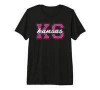 Vintage Kansas Game Day Imprimé léopard T-Shirt Haut de Gamme