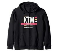 Vintage Katmandou KTM Airport Code Retro Travel Day Népal Sweat à Capuche