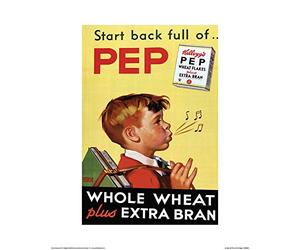 Vintage Kelloggs (Start Back Full of Pep 40 x 50 cm Toile Imprimée