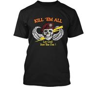 Vintage Kill Em All Let God Sort Em Out 1985 Retro T-Shirt Black XL