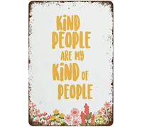 Vintage Kind People are My Kind of People Floral Physical and Poster Metal Aluminium 30,5 x 40,6 cm Décoration murale