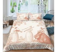 Vintage ladies Ensemble De Literie 3 Pièces 3D Imprimée Microfibre Hypoallergique Classical garden Linge de Lit avec 2 Taies d'oreiller Hypoallergique for Décoration de Chambre Double（200x200cm）