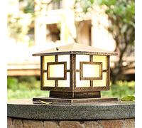 Vintage Lampe Pilier Portail Acryl E27, Lampe D'extérieur Rustique Sur Pied IP44 Borne De Jardin Pilier Eclairage De Jardin Éclairage Pour Chemins Aluminium Cage Lampes De Nuit,Noir,d'or. (D'or-30cm)