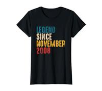 Vintage Legend Since November 2008-13th Birthday Boy Girl T-Shirt Graphique avec Valeur