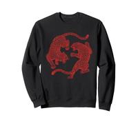 Vintage Léopard Fighting Big Cat Jungle Retro Wildlife Sweatshirt