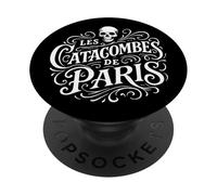 Vintage Les Catacombes de Paris Imprimé Blanc PopSockets PopGrip Adhésif
