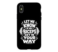 Vintage Let Me Know If My Biceps Get in Your Way Entraînement Coque pour iPhone X/XS