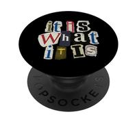 Vintage Letter Prints, It is What It is PopSockets PopGrip Adhésif