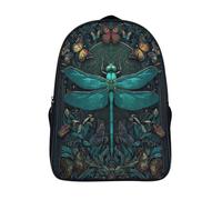 Vintage Libellule Illustration Sacs À Dos,imprim É 3D Cartable Botanical Gothique Sac Mode Pour Maternelle Ou Primaire 16 inch