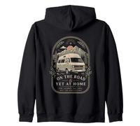 Vintage Life Dog Adventure Mountain Road Home Mood Sweat à Capuche