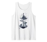 Vintage Lighthouse Sailboat Nautical Ocean Sailing Débardeur