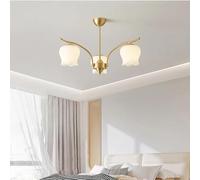 Vintage Living Room Ceiling Lamp white Glass Ball Style Chandelier For Bedroom Loft brass copper led light Fixtures