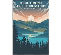Vintage Loch Lomond National Park Art Imprimer Rétro Mur Art Toile Affiche Chambre Décoration Accueil Décoration Sans cadre 30x45cm