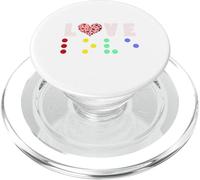 Vintage Love Shirt Braille Love Cadeau Coeur Rouge Pois Braille PopSockets PopGrip pour MagSafe