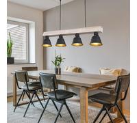 Vintage Luminaire Suspendu Bois de Plafond Noir la Vie Chambre Éclairage