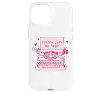 Vintage Machine à écrire Message d'amour Romantique Valentine Graphique Coque pour iPhone 15
