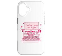 Vintage Machine à écrire Message d'amour Romantique Valentine Graphique Coque pour iPhone 16