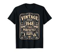 Vintage Made in 1948 Nautical Sailing Boat 78th Birthday Men T-Shirt
