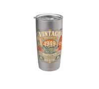 Vintage Made In 1949 Tropical Beach Born in 1949 Birthday Gobelet isotherme en acier inoxydable double paroi