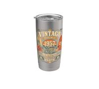 Vintage Made In 1957 Tropical Beach Born in 1957 Birthday Gobelet isotherme en acier inoxydable double paroi