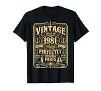 Vintage Made in 1981 Nautical Sailing Boat 45th Birthday Men T-Shirt