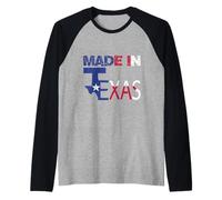 Vintage Made in Texas State Word Design Novelty Manche Raglan