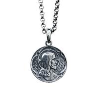 Vintage Madonna Pendant Jésus Colliers chrétiens Mère de Dieu Image pour Les Femmes, Halskette60cm