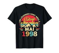 Vintage Mai 1998 Cadeau Anniversaire 28 Ans Hommes Femmes T-Shirt