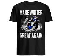 Vintage Make Winter Great Again Funny Snowmobile Lover Gifts T-Shirt Short Sleeve Shirt Men's Male Black XL