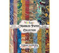 Vintage Marbled Paper Collection: Marbled paper for bookbinding a collection of 40 double sided decorative antique paper sheets for scrapbooking DIY craft projects and more | marble endpaper