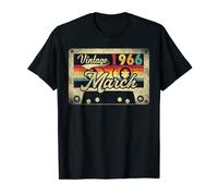 Vintage March 1966 56th Birthday Gift Vintage Cassette Retro T-Shirt