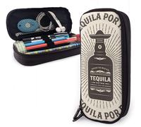 Vintage Mas Tequila Por Favor Typographie Trousse À Crayons Grande Capacité Pochette À Crayons Organisateur De Papeterie Avec Fermeture À Glissière Pour Le Bureau De L'école, Trousse De Maquillage Cos