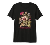 Vintage Master Gardener Fleurs Roses et Bleues T-Shirt Haut de Gamme