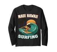 Vintage Maui Hawaii Surfing - Maui Beach Hawaii Surfer Manche Longue