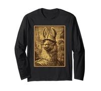 Vintage médiéval Lama Knight Surreal Fantasy Animal Graphic Manche Longue