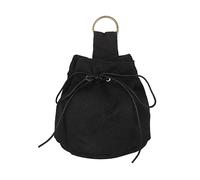 Vintage Médiévale Pochette Viking Pochette de Ceinture Portable Porte-Monnaie avec Cordon de Serrage pour Femmes Hommes Accessoires Halloween Portefeuille Costume de Cosplay Renaissance Toile Noir