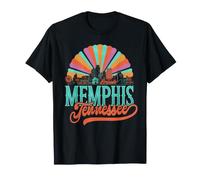 Vintage Memphis Tennessee Colorful Skyline Retro Design T-Shirt