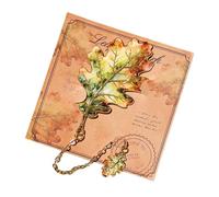 Vintage Metal Bookmark Elegant Botanical Leaf Reading Marker