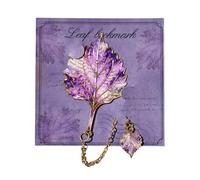 Vintage Metal Bookmark Elegant Botanical Leaf Reading Marker
