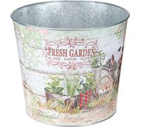 Vintage Métal Pot de fleurs Multicolore - Jardin Balcon Déco 18cm