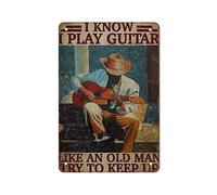 Vintage Metal Tin Sign I Know I Play Guitar Poster Guitar Lover Poster Iron Painting Home Kitchen Garage Man Cave Wall Decor Plaque Art Poster Funny Gift
