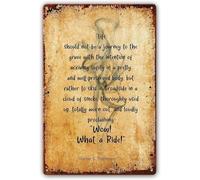 Vintage Metal Tin Sign Life Should Not Be A Journey Wow What A Ride Retro Motivational Wall Decor For Man Cave Garage Bar 8x12 Inch