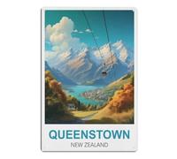 Vintage Metal Tin Sign Plaque Poster Retro Metal Wall Decorative Tin Painting Signs for Home Kitchen Bar Coffee Shop Club Orchard Decoration,Queenstown New Zealand 30x30cm