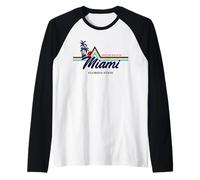 Vintage Miami Beach Novelty Tee Shirts, I Love Miami, Miami Manche Raglan