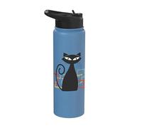 Vintage Mid Century Style Modern Atomic Cat Stainless Steel Insulated Water Bottle
