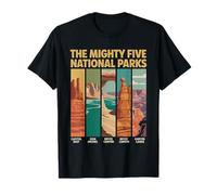 Vintage Mighty Five 5 National Parks Utah Hiking Camping T-Shirt